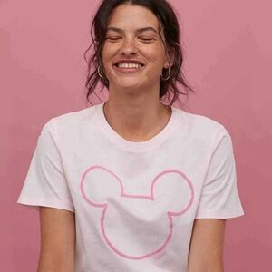 H&M Disney Light Pink Mickey Mouse Tee